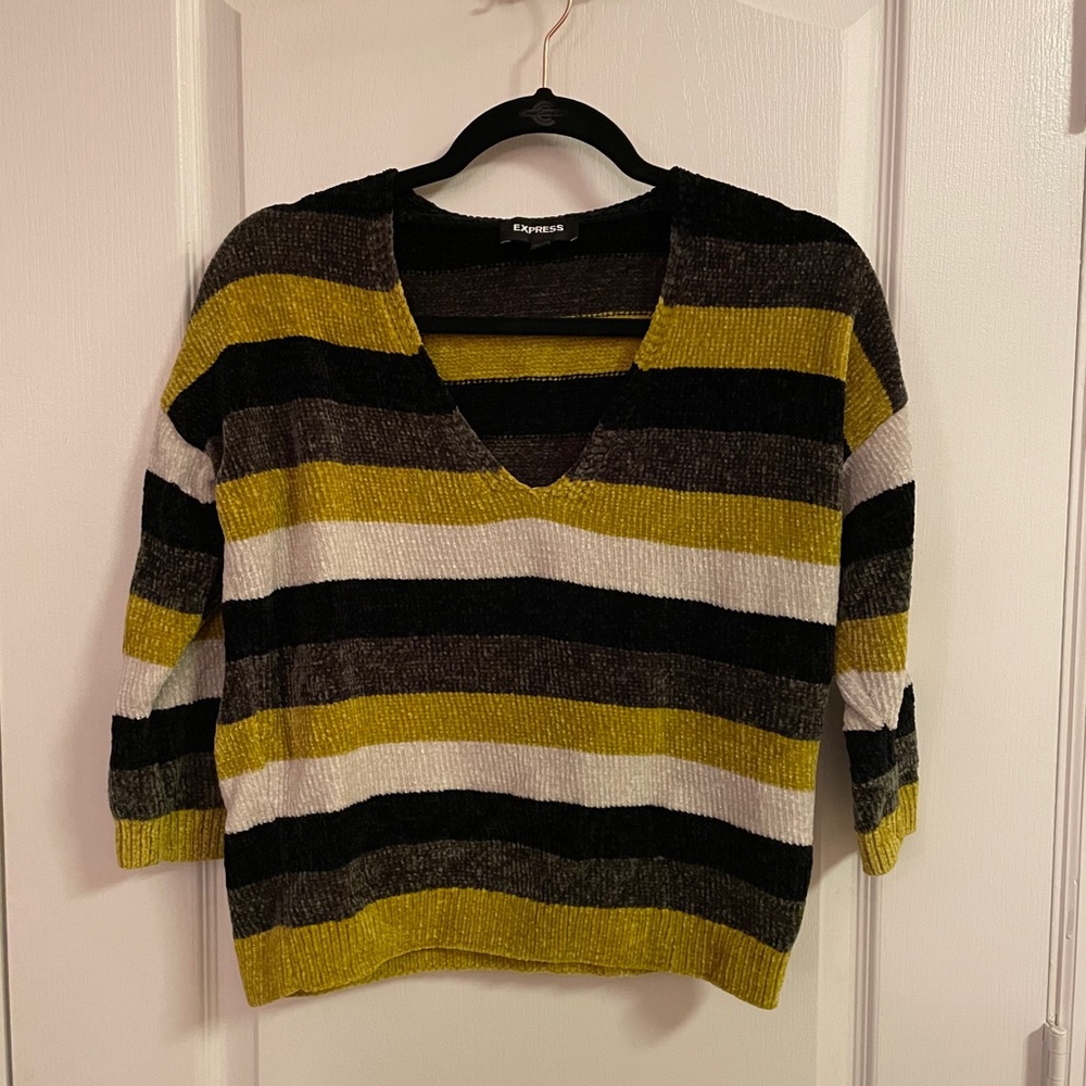 Express XS striped chenille sweater